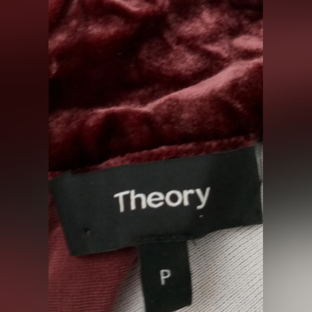 Theory Choker Luxe Velvet Deep-V Top $275. Deep Wine. Cutout. XS/S. Perfect - Picture 7 of 16